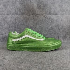 Vans Shoes Women 8.5 Sneaker Old Skool Skate Casual Active Lace Up Green Glitter